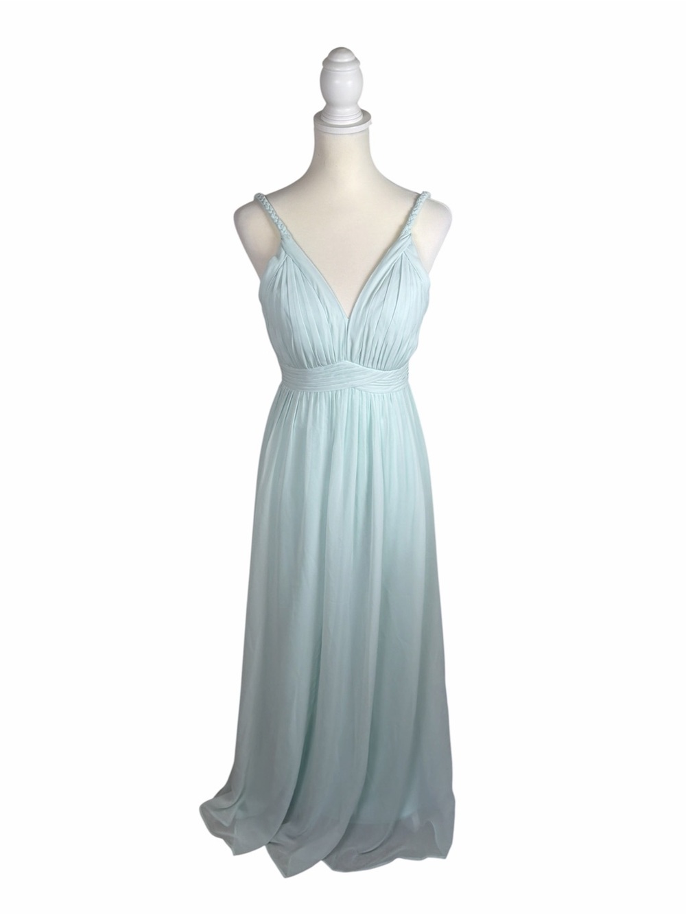 Azazie Dusty Blue Chiffon Bridesmaid Dress Petite Formal Prom Wedding Maxi Gown
